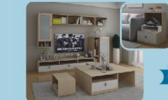 <b>皮阿诺衣柜</b>  宽2.2*2米高电视柜+茶几+沙发边柜一个